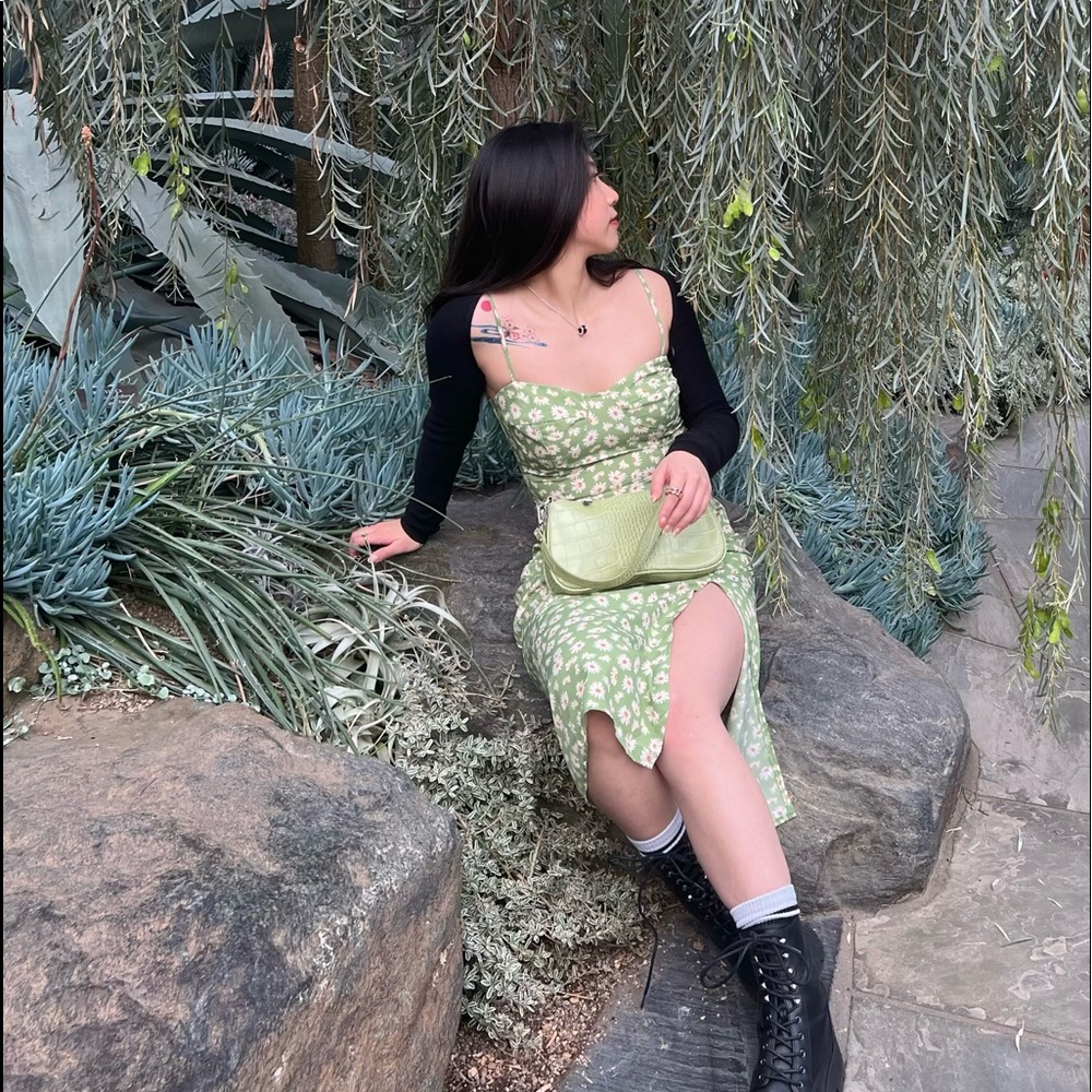 Flower You Doing Slit Midi Dress